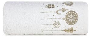 Pamut karácsonyi törölköző karácsonyi díszekkel fehér Šírka: 50 cm | Dĺžka: 90 cm