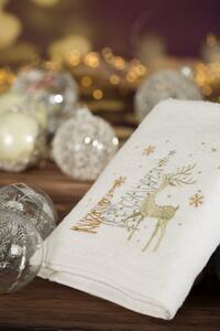 Pamut karácsonyi törölköző rénszarvassal fehér Szélesség: 70 cm | Hossz: 140 cm