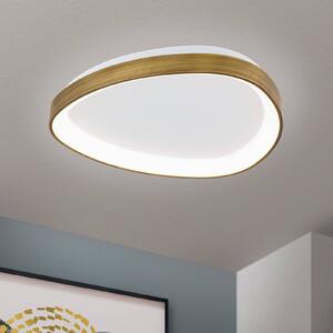 ORION Charlie LED mennyezeti lámpa, Ø 45 cm, opál fehér, antik sárgaréz színben, Bronz / antik sárgaréz, Nappali / Étkező, Műanyag, Modern
