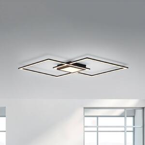 JUST LIGHT. GmbH LED mennyezeti világítás Asmin, CCT, fekete, 106x37cm, dimmelhető, Fekete, Nappali / Étkező, Alumínium, Modern
