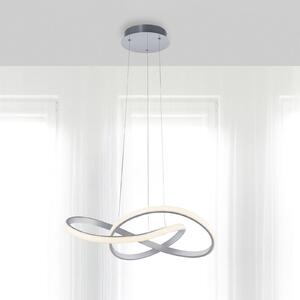 JUST LIGHT. GmbH LED-es függőlámpa Maria, 3 fokozatú fényerő, alumínium, dimmelhető, Alu / szürke / cink, Hálószoba, Alumínium, Modern