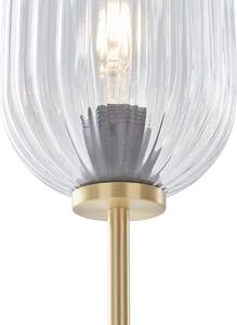 Art Deco állólámpa sárgaréz átlátszó üveggel - Rid