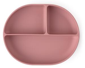 P&M Szilikon osztott tányér, ovális Take&Match Dusty Rose 6m+