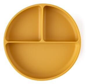 P&M Szilikon osztott tányér, kerek Take&Match Intense Ochre 6m+