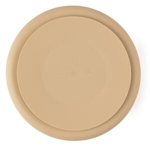P&M Szilikon osztott tányér, kerek Take&Match Desert Sand 6m+