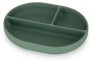 P&M Szilikon osztott tányér, ovális Take&Match Misty Green 6m+