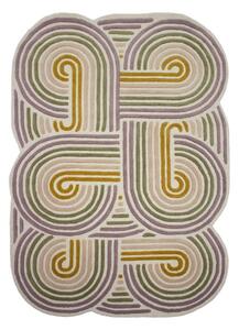 Zöld kézi szövésű gyapjú szőnyeg 140x200 cm Spiral Shaped – Flair Rugs
