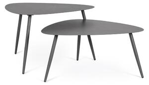 Acél kerti dohányzóasztal szett 2 db-os 73,5x77,5 cm Yvonne – Bizzotto