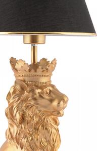 Lion King - Black Enteriőr dizájn Asztali lámpa Fekete Arany 25x25x60 cm