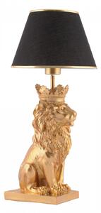 Lion King - Black Enteriőr dizájn Asztali lámpa Fekete Arany 25x25x60 cm