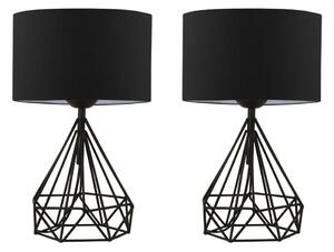 AYD-2974 Enteriőr dizájn Asztali lámpakészlet (2 darab) Fekete 24x15x41 cm