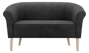 SILDA kétszemélyes skandináv stílusú kanapé - fekete