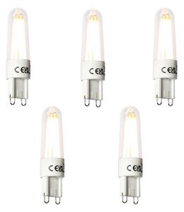 5 darabos G9 LED filament izzókészlet 2,5W 240lm 2300K