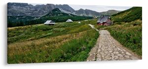 Kép - Hegyi táj házakkal (120x50 cm)