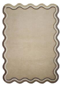 Natúr színű kézi szövésű gyapjú szőnyeg 120x170 cm Leo Scallop – Flair Rugs