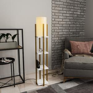 Shelf Lamp - 8119 Enteriőr dizájn Állólámpa Arany fehér 25x20x130 cm