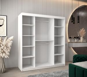 TRIXIE hálószoba szekrény 180 cm széles - fehér / sonoma tölgy