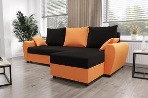 FLORIANA elegáns ülőgarnitúra - fekete / narancssárga