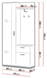 CLAUDION bútorok az előszobába - fehér / somona tölgy