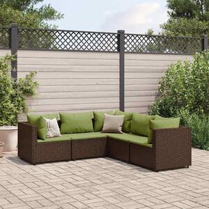 5 részes barna polyrattan kerti ülőgarnitúra párnákkal