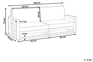 Kétszemélyes világos minősített akácfa kanapé TIMOR II