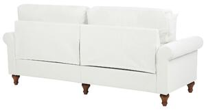 Háromszemélyes fehér kárpitozott kanapé GINNERUP