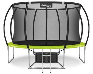 Prémium kerti trambulin belső hálóval 366 cm Jump Hero 12FT zöld