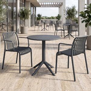 Set 3 buc. mobilier dining Mercon Zoi, Antracit, 60x60x75 cm