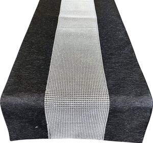 Elegáns fekete asztalterítő kocka cirkóniával díszítve Szélesség: 40 cm | Hosszúság: 85 cm