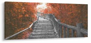 Kép - Lépcsők a természetben, narancssárga (120x50 cm)
