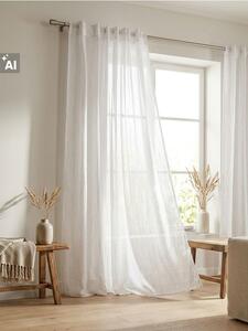 Sinsay - Függöny szett behúzószalaggal fémes koptatott hatással 2 pack - fehér
