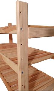 Fából készült polcos állvány 3 polcos 60 x 54 x 25 cm