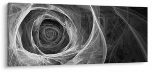 Kép - Absztrakt rózsa fekete-fehér (120x50 cm)