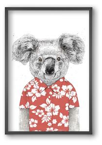 Summer koala (red) - falikép keretben | artbridge
