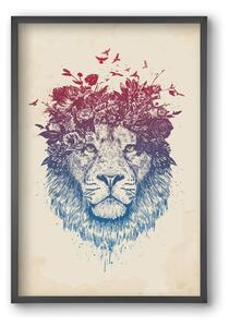 Floral lion III - falikép keretben | artbridge