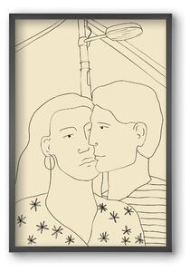 COUPLE IN LOVE UNDER A STREET SIGN - falikép keretben | artbridge