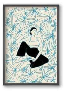 Woman in a field of flowers - falikép keretben | artbridge