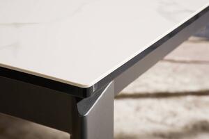 Széthúzható étkezőasztal Narissara X7 180-240 cm fehér - márvány utánzata