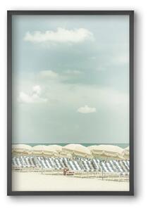 Vintage beach scene - falikép keretben | artbridge