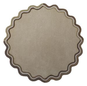 Natúr színű kézi szövésű gyapjú kerek szőnyeg ø 180 cm Leo Scallop – Flair Rugs