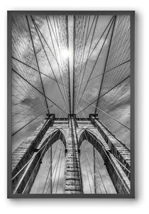 NEW YORK CITY Brooklyn Bridge in Detail - falikép keretben | artbridge