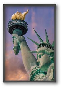 NEW YORK CITY Statue of Liberty at sunset - falikép keretben | artbridge