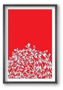 Red bird - falikép keretben | artbridge