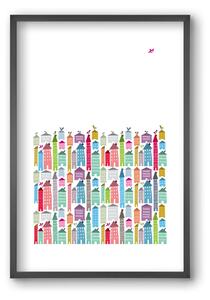 Houses and Birds - falikép keretben | artbridge