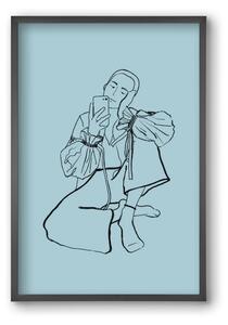 MIRROR SELFIE LIGHT BLUE - falikép keretben | artbridge