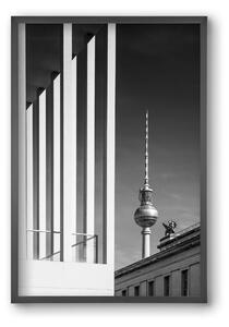 BERLIN Television Tower & Museum Island | Monochrome - falikép keretben | artbridge
