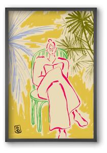 READING AMONG PALM TREES - falikép keretben | artbridge