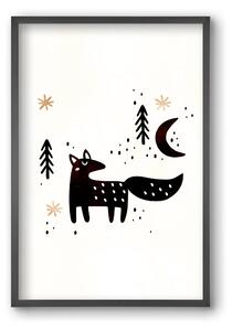 Little winter fox - falikép keretben | artbridge