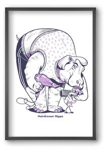 Hairdresser Hippo - falikép keretben | artbridge