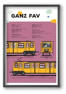 Kisföldalatti (Ganz FAV) jellegrajz - falikép keretben | artbridge
